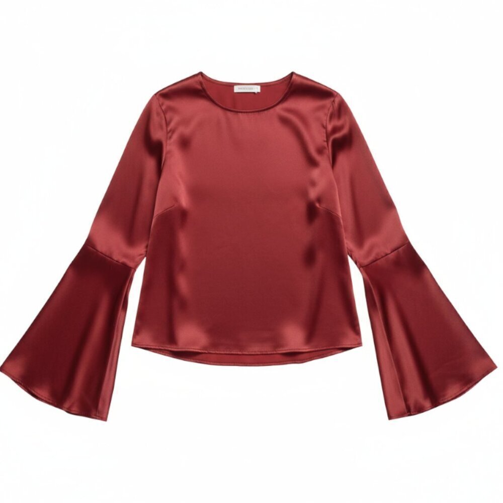 Do+Be Blouse Small Poet Sleeve NWT Spice Orange Rust Amber Fall Winter